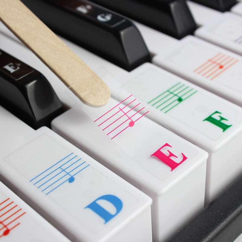 Color Piano Keyboard Stickers for 88/61/54/49/37 Key Multi-Color,Removable Letter Piano Stickers fo