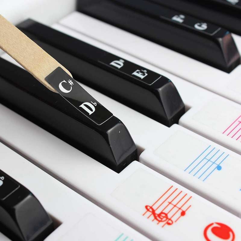 Color Piano Keyboard Stickers for 88/61/54/49/37 Key Multi-Color,Removable Letter Piano Stickers fo