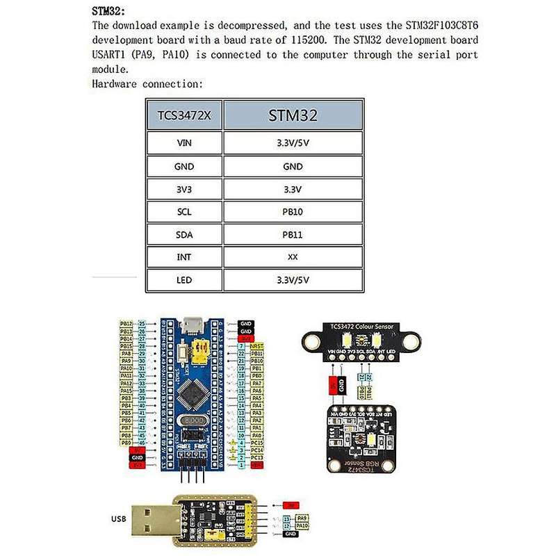 Color Recognition Sensor TCS230 TCS3200 Bright Light Sensor Color Recognition Module IIC for STM32 D