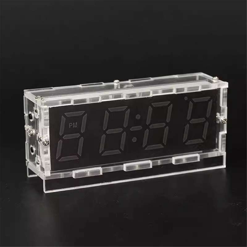 Colorful Digital Clock Kit Colorful RGB Digital Alarm Clock Microcontroller Circuit Board Welding DI