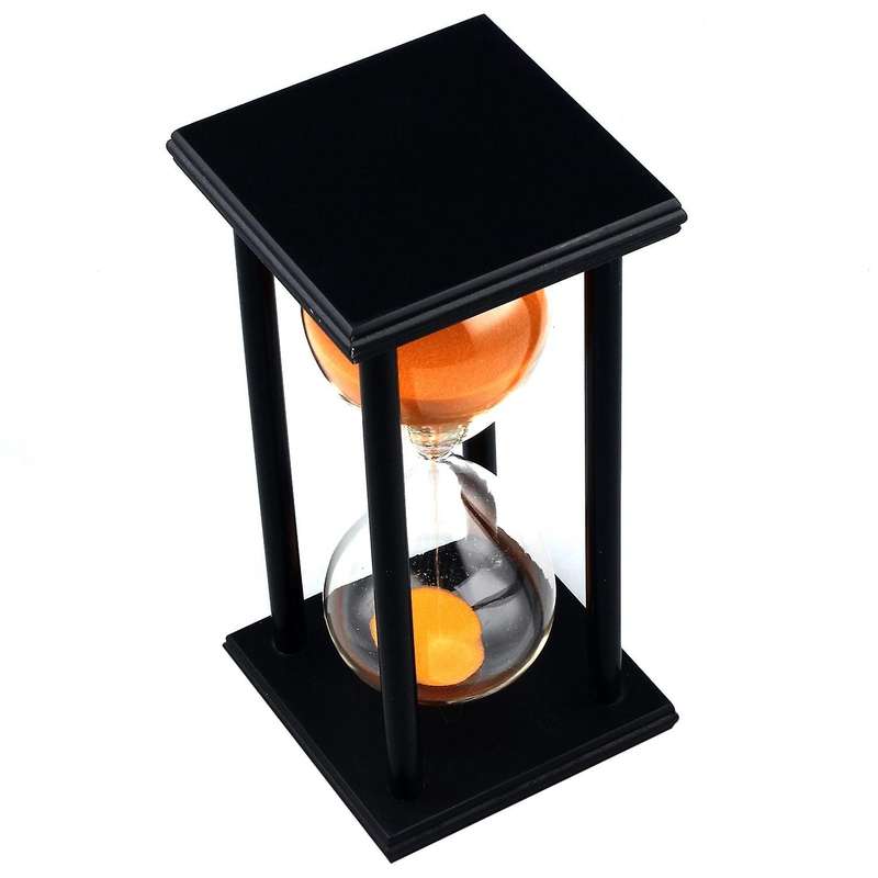 Colors! 60min Wooden Sand Sandglass Hourglass Timer Clock Decor Unique Gift Type:60min Black Orange