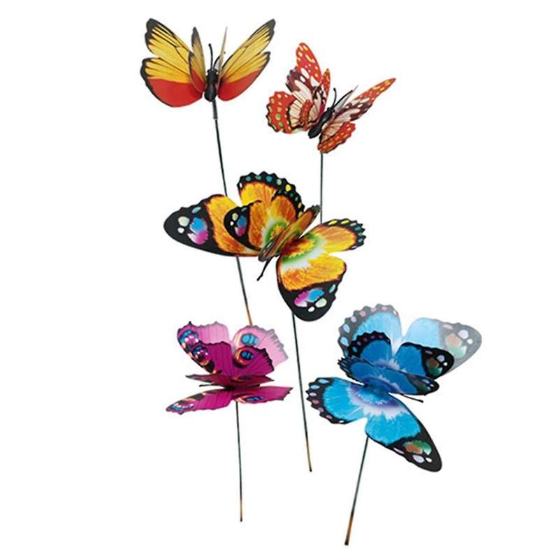 Colorful Butterflies, Outdoor Decoration. Yard Plants Lawn Flower Pot Butterfly Decoration