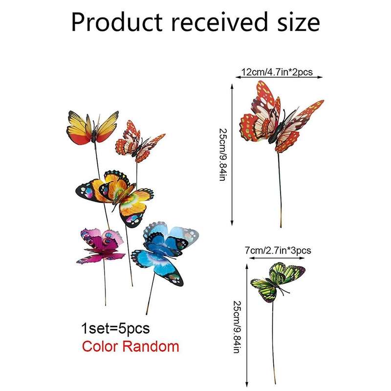 Colorful Butterflies, Outdoor Decoration. Yard Plants Lawn Flower Pot Butterfly Decoration