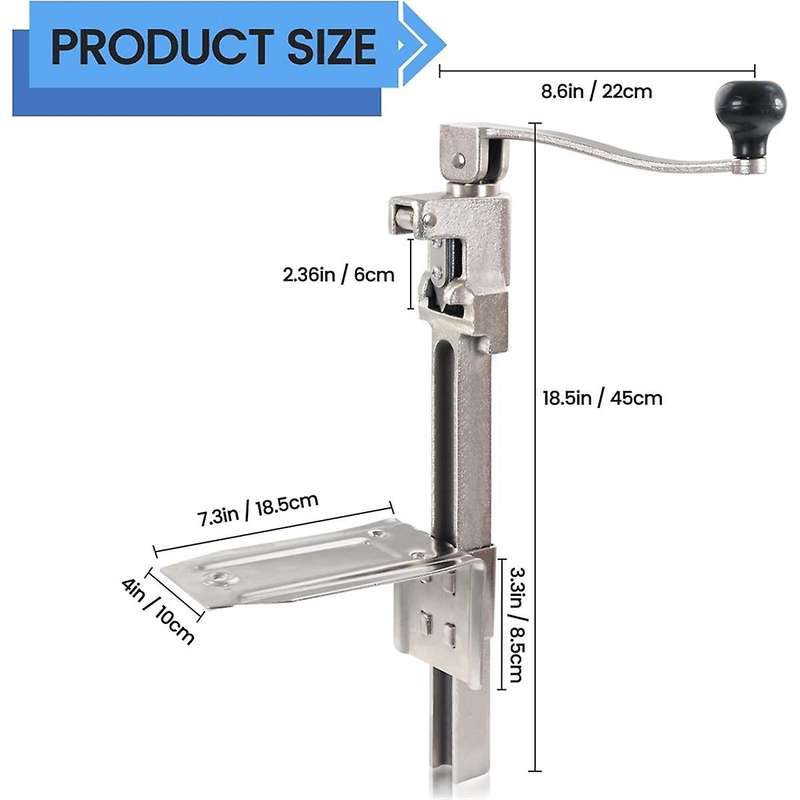 Commercial Can Opener Heavy Duty, Manual Can Opener with Plated Steel Base for Restaurant, Food Stor