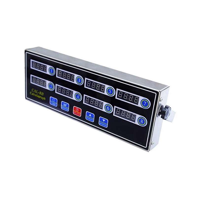 Commercial 8 Channels Digital Kitchen Timer, Stainless Steel Calculagraph Timer with Alarm , Clock R