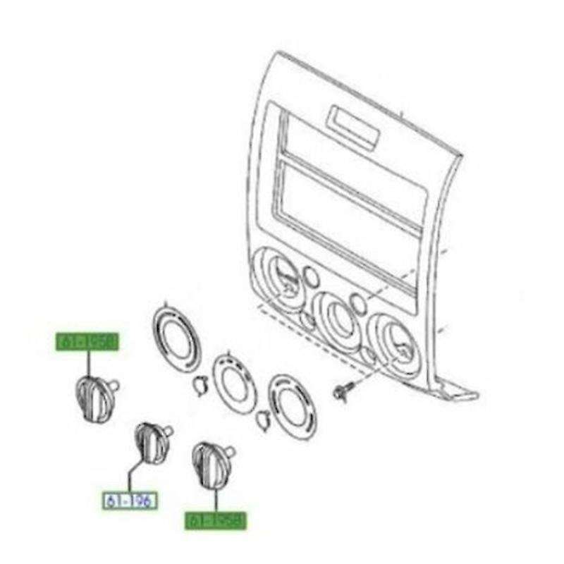 Compatible Compatibled Ranger PK 2009-2011 Heater Control Knobs (Set of 3)