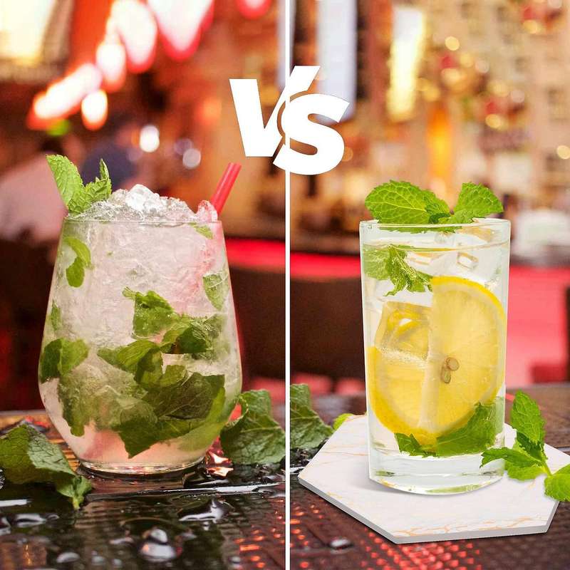 Compatible Drinks Absorbent with Holder Marble Design Ceramic Coaster Set
