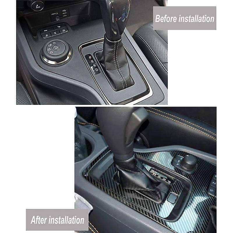 Compatible Everest Endeavor 2015+ Carbon Fiber Stainless Steel Gear Shift Panel Cover Trim Frame Dec