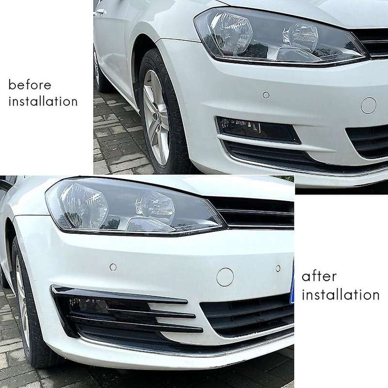Compatible Golf 7 MK7 2013-2017 Gloss Black Car Bumper Fog Light Grille Trim