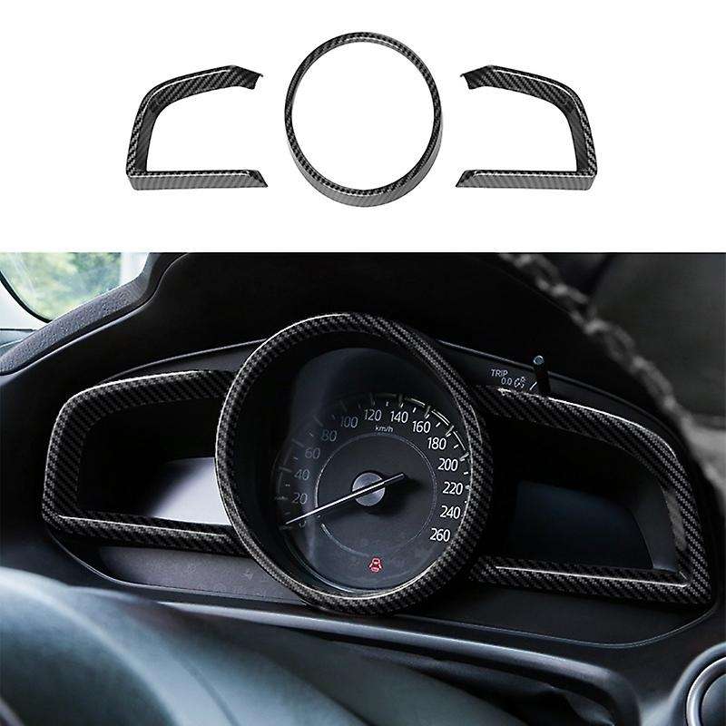 Compatible Mazda 3 Axela 2014-18 Carbon Fiber Dashboard Interior Cover Trim