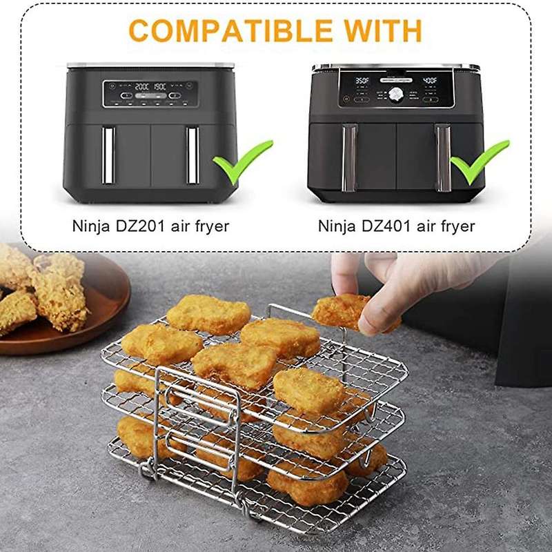 Compatible Ninja Dual Air Fryer 304 Stainless Steel Dehydrator Rack
