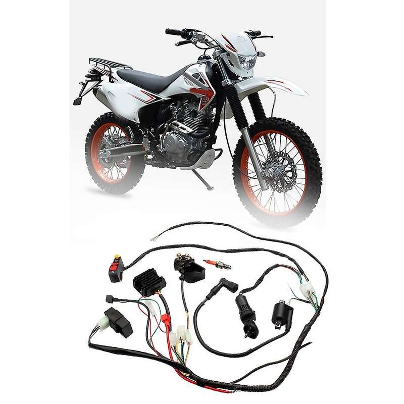 Complete Electrics Wiring Harness CDI Ignition Coil Solenoid Relay Kits for 4-Stroke ATV QUAD Dirt B