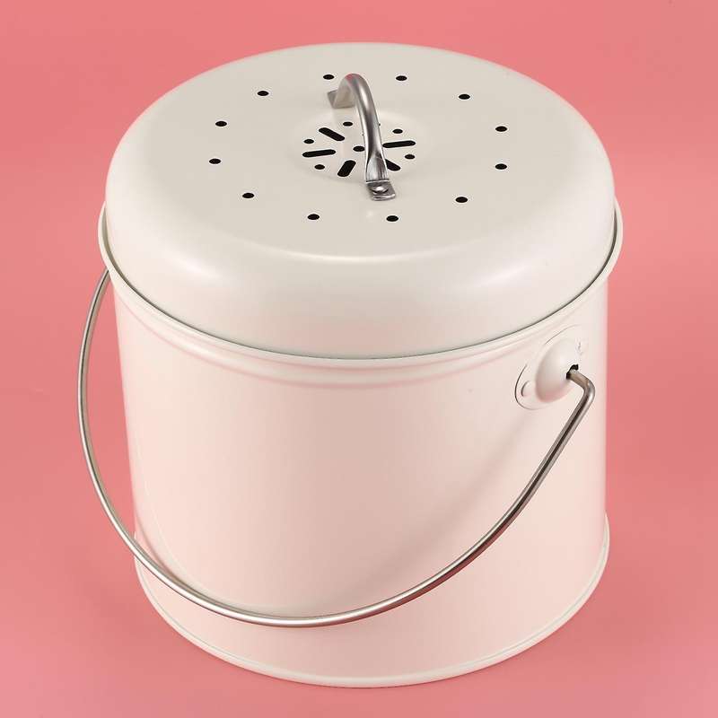 Compost Bin 3l - Stainless Steel Kitchen Compost Bin - Kitchen Composter for Food Waste - Coal Filte