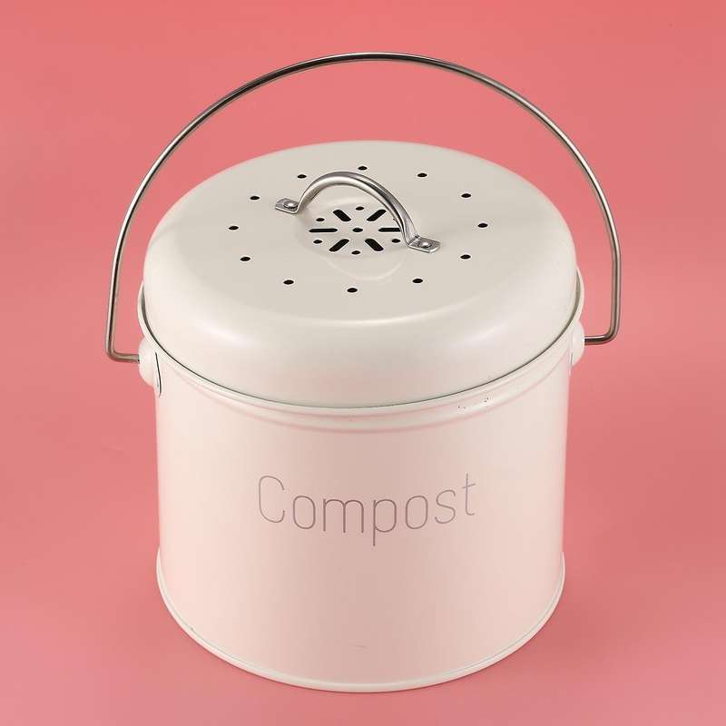 Compost Bin 3l - Stainless Steel Kitchen Compost Bin - Kitchen Composter for Food Waste - Coal Filte