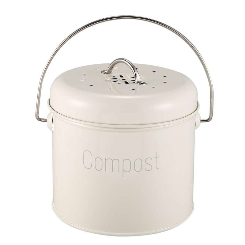 Compost Bin 3l - Stainless Steel Kitchen Compost Bin - Kitchen Composter for Food Waste - Coal Filte