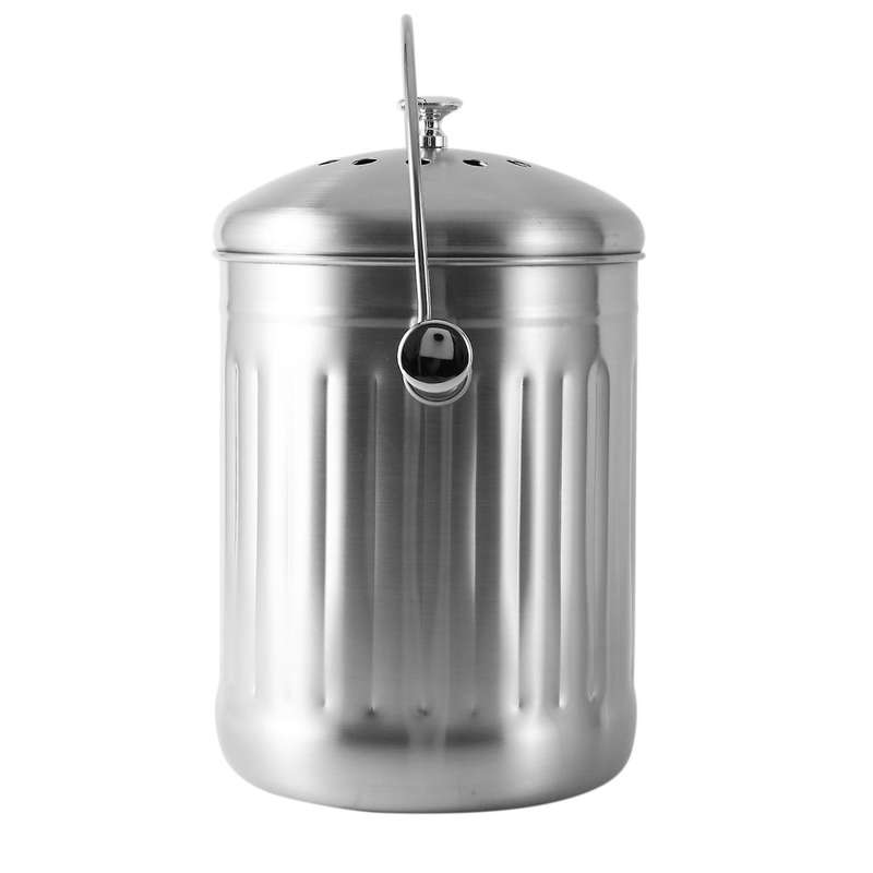 Compost Bin, Bucket Kitchen, Odorless Compost Bucket for Kitchen Food Waste, with Handle and 2 Char