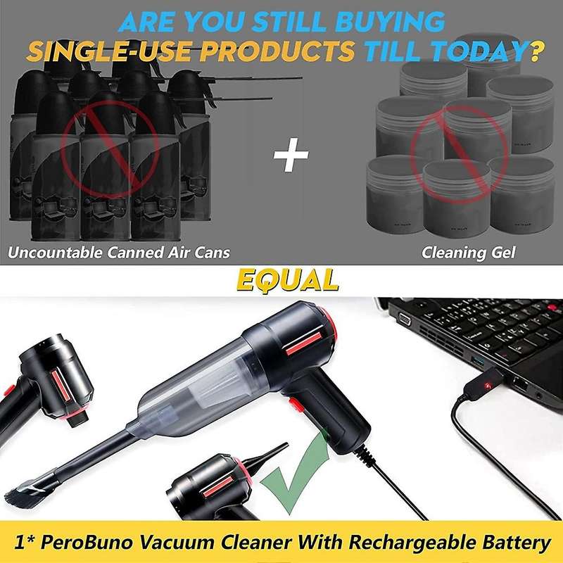 Compressed Air Duster Rechargeable Mini Vacuum Cleaner , 6000 Pa, for Computer, Keyboard ,laptop, C