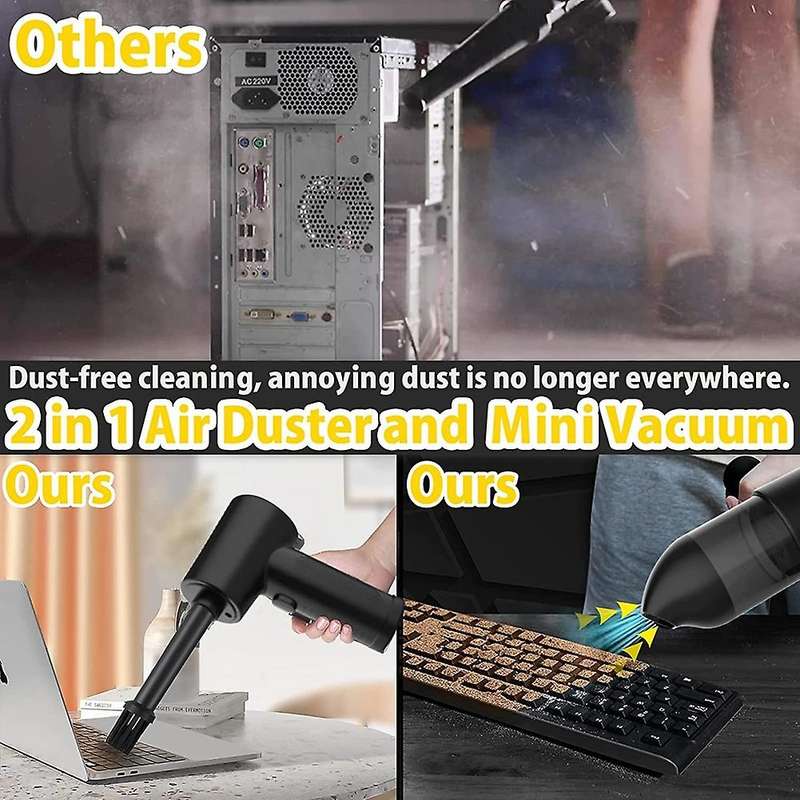 Compressed Air Duster,electric Air Duster and Vacuum 2 In 1, 3 Speeds 51000 Rpm Cordless Air Blower