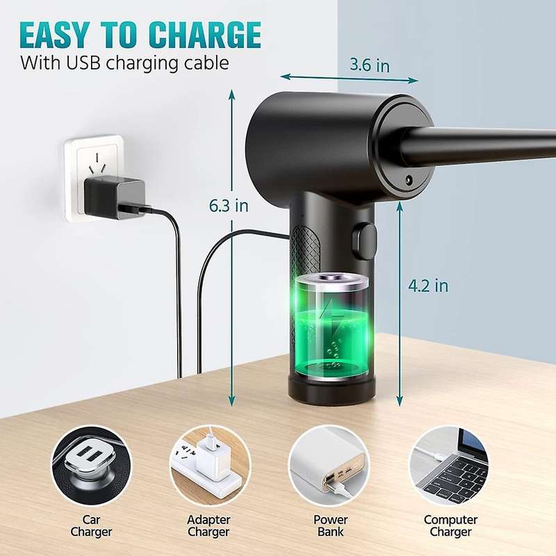 Compressed Air Duster-51000rpm-keyboard-cleaner - Good Replace Compressed Air Can - Reusable No Can