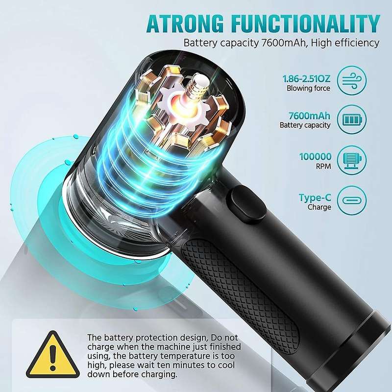 Compressed Air Duster-51000rpm-keyboard-cleaner - Good Replace Compressed Air Can - Reusable No Can