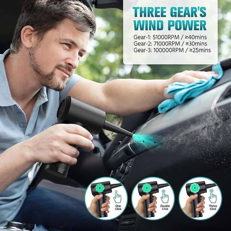 Compressed Air Duster-51000rpm-keyboard-cleaner - Good Replace Compressed Air Can - Reusable No Can