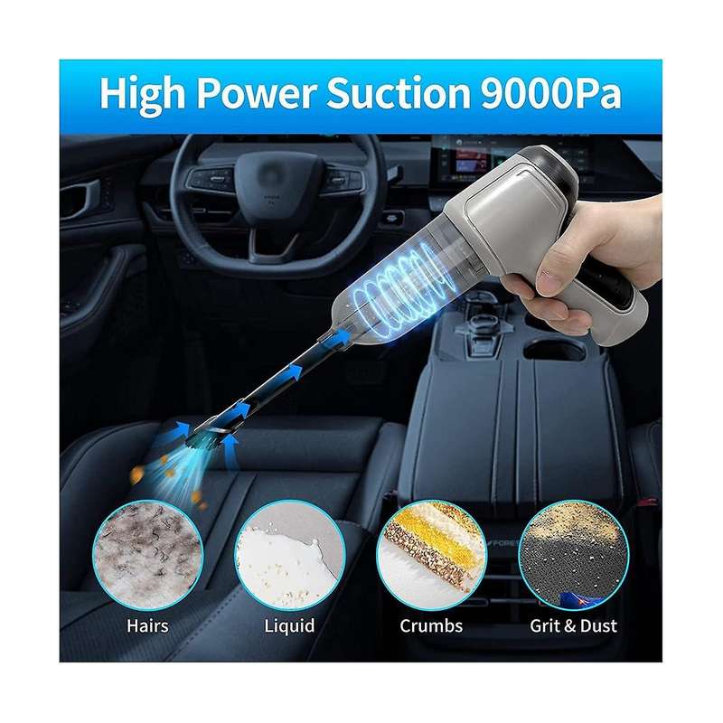 Compressed Air Duster, Keyboard Cleaner, 3-In-1 Mini Vacuum, Reusable Rechargeable Cordless Dust Bl