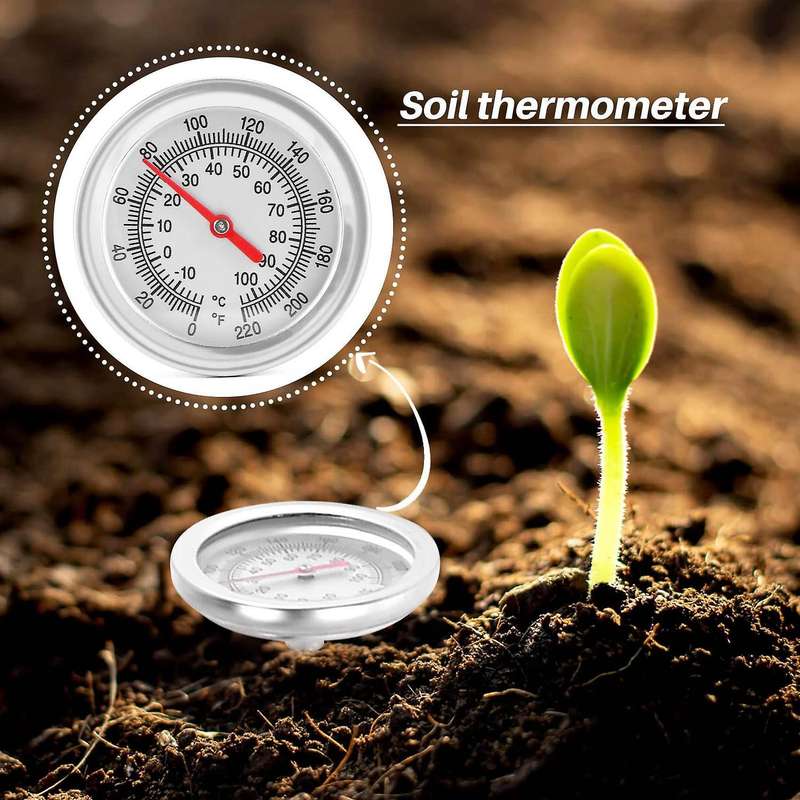 Compost Soil Thermometer 50 Cm Length Stainless Steel Measuring