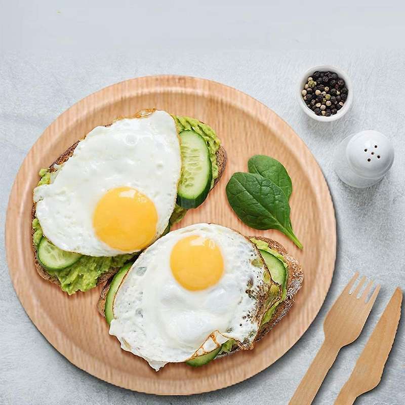 Compostable, Biodegradable, Disposable Palm Leaf Plates Sturdy, & Safe (20, 8 Inch Round Plates)