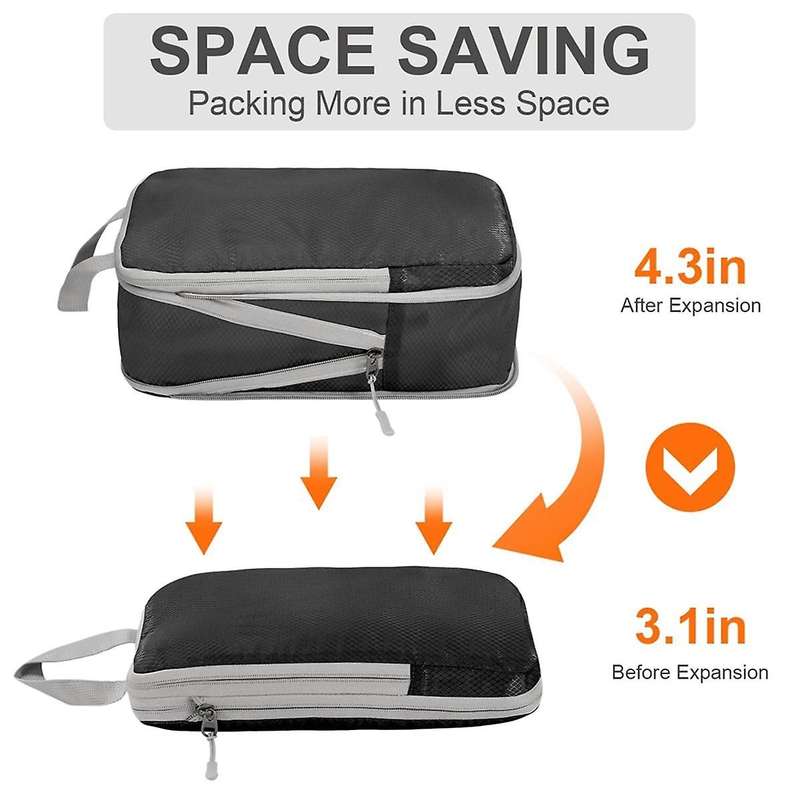 Compression Packing-cubes,4 Set Ultralight Packing-cubes for Carry On Suitcase,travel Packing for Su