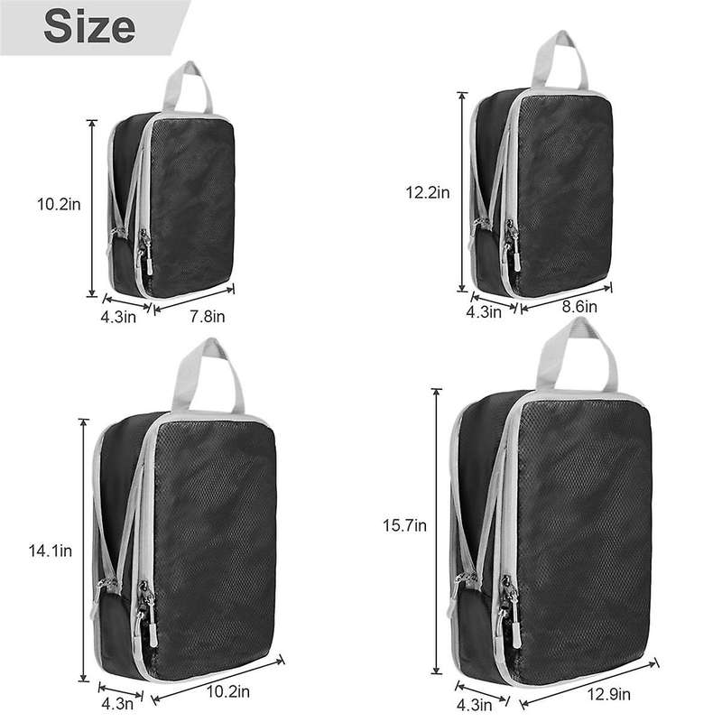 Compression Packing-cubes,4 Set Ultralight Packing-cubes for Carry On Suitcase,travel Packing for Su