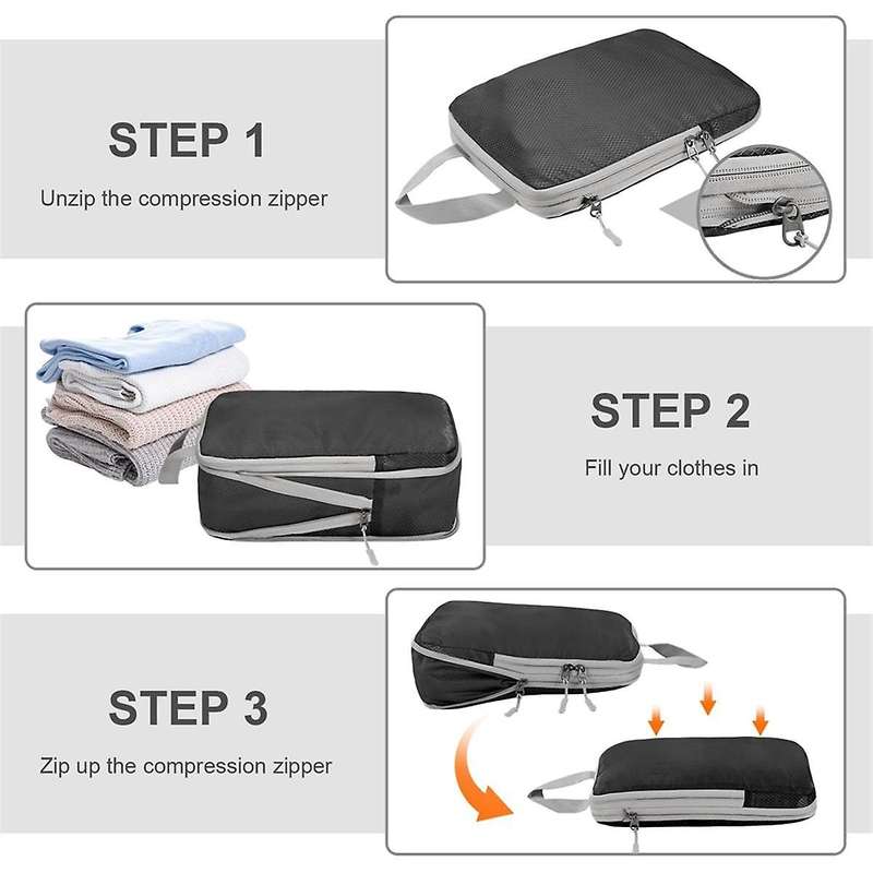 Compression Packing-cubes,4 Set Ultralight Packing-cubes for Carry On Suitcase,travel Packing for Su