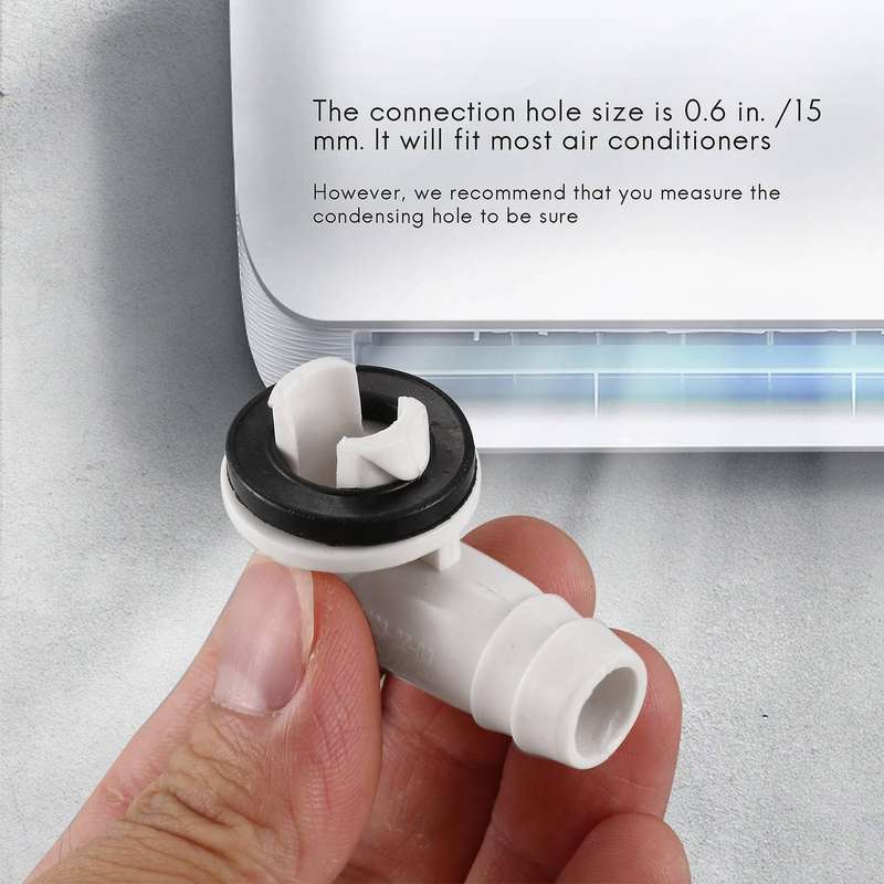 Conditioner Ac Drain Hose Connector Elbow Fitting with Rubber Ring for Mini-Split Units and Window
