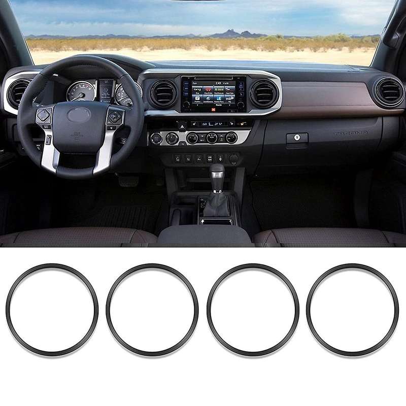 Conditioning A/c Outer Vent Rings Trim Decoration Cover Interior Accessories for 2016-2021 (black)
