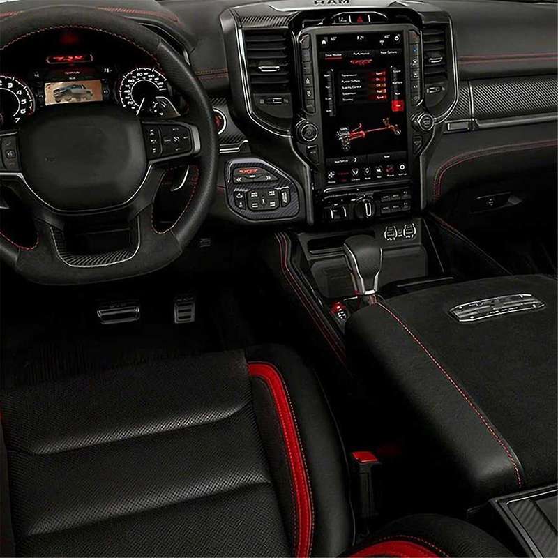 Console 4WD Drive Mode Switch Cover Trim for Ram 1500 2019-2024 Interior Accessories ABS Carbon Fib