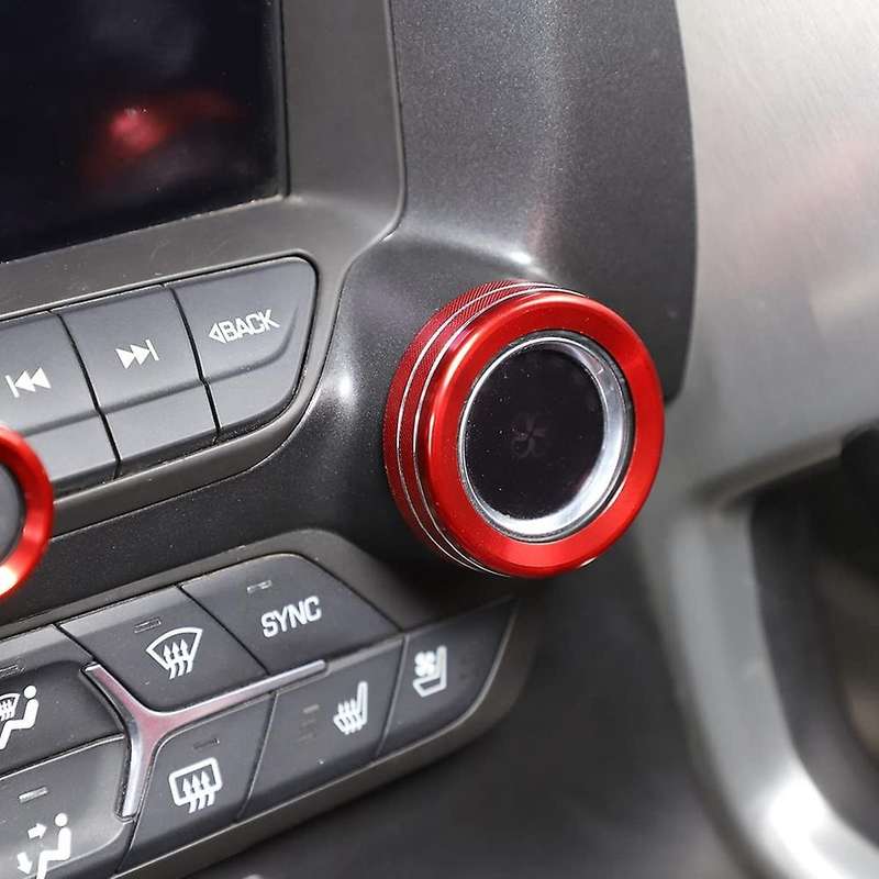 Console Ac Volume Knob Button Switch Cover for Corvette C7 2014-2019 Accessories Red