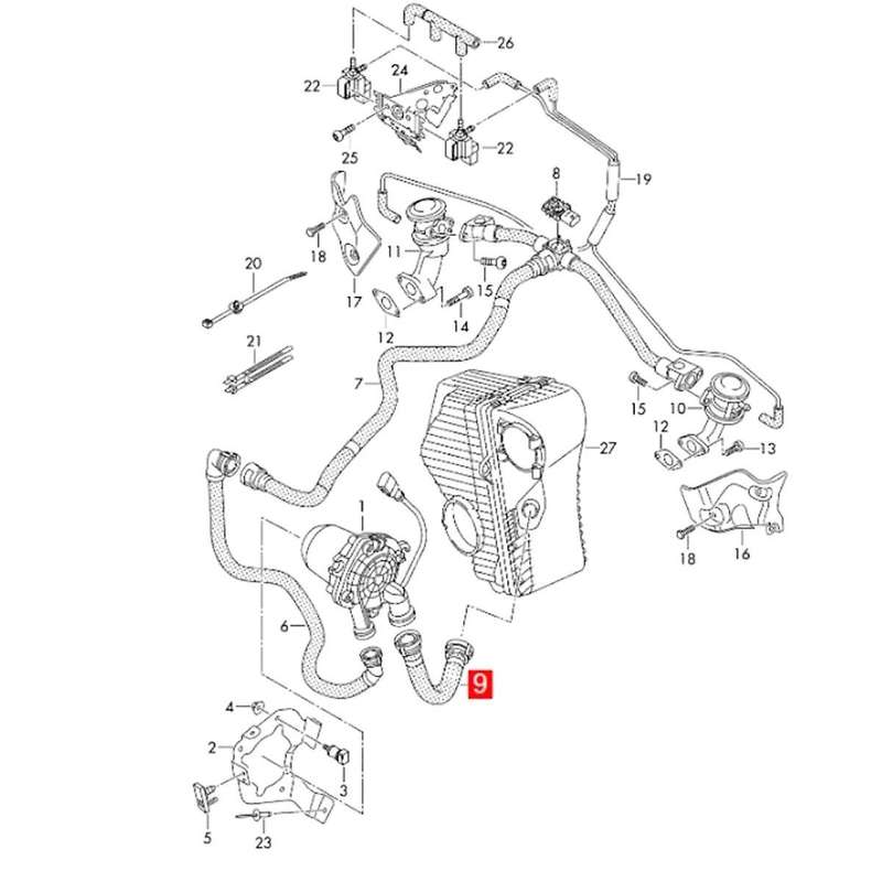 Connecting Hose 7L0131625D for (4LB) 2007-2015