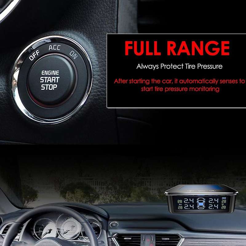 Contact Switch Smart Car TPMS Tire Pressure Monitoring System Solar Display Security Alarm Tire Pres