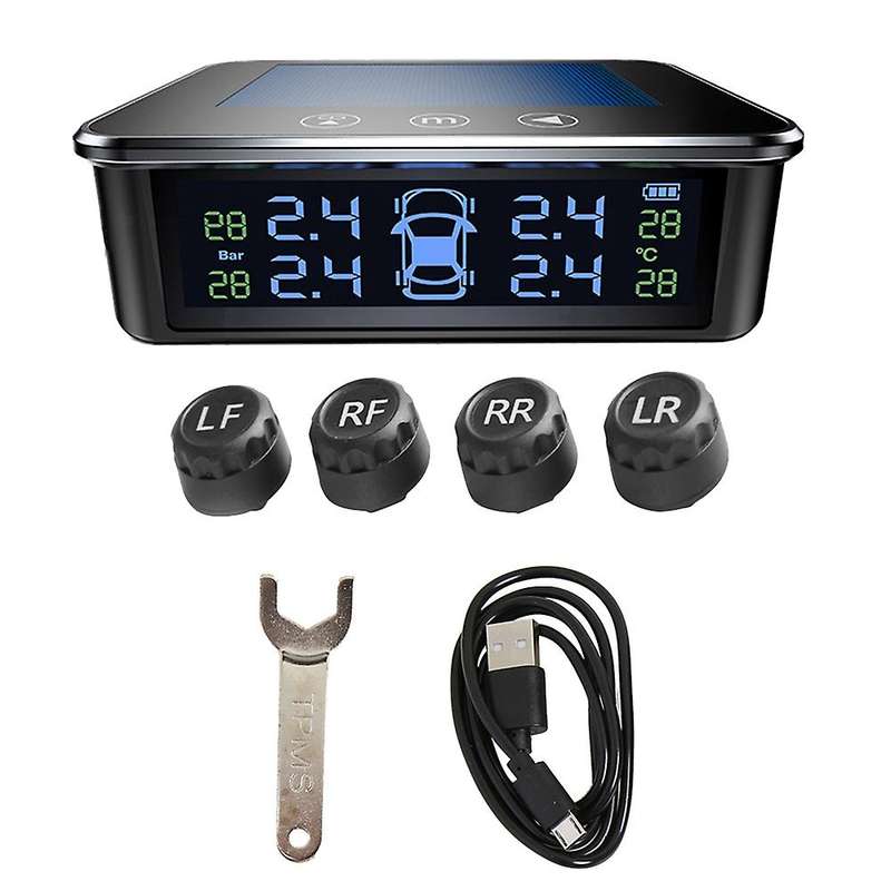 Contact Switch Smart Car TPMS Tire Pressure Monitoring System Solar Display Security Alarm Tire Pres