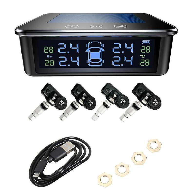 Contact Switch Smart Car TPMS Tire Pressure Monitoring System Solar Display Security Alarm Tire Pres