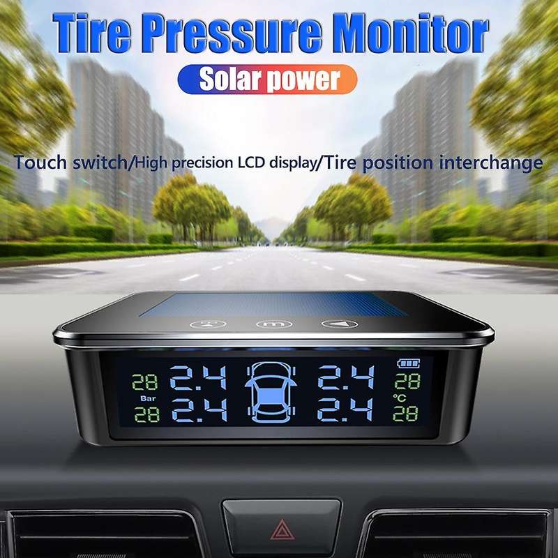 Contact Switch Smart Car TPMS Tire Pressure Monitoring System Solar Display Security Alarm Tire Pres