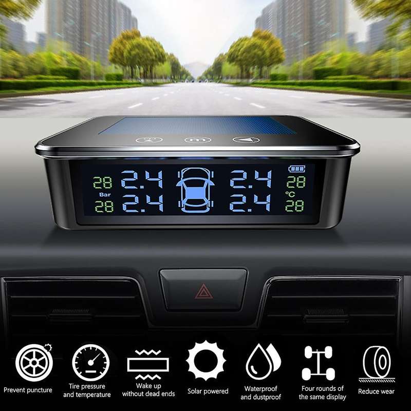 Contact Switch Smart Car TPMS Tire Pressure Monitoring System Solar Display Security Alarm Tire Pres