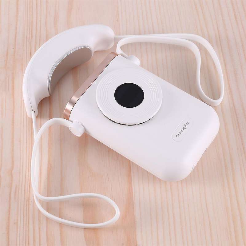 Convenient Air Conditioner Bladeless Cooling Neck Fan Digital Display Adjustable Leafless Summer Ha