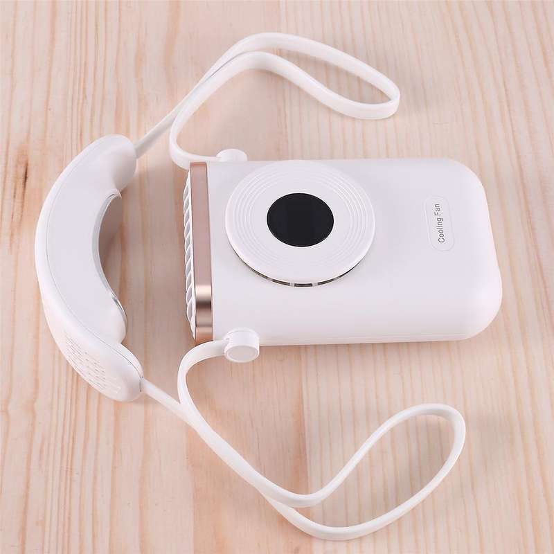 Convenient Air Conditioner Bladeless Cooling Neck Fan Digital Display Adjustable Leafless Summer Ha