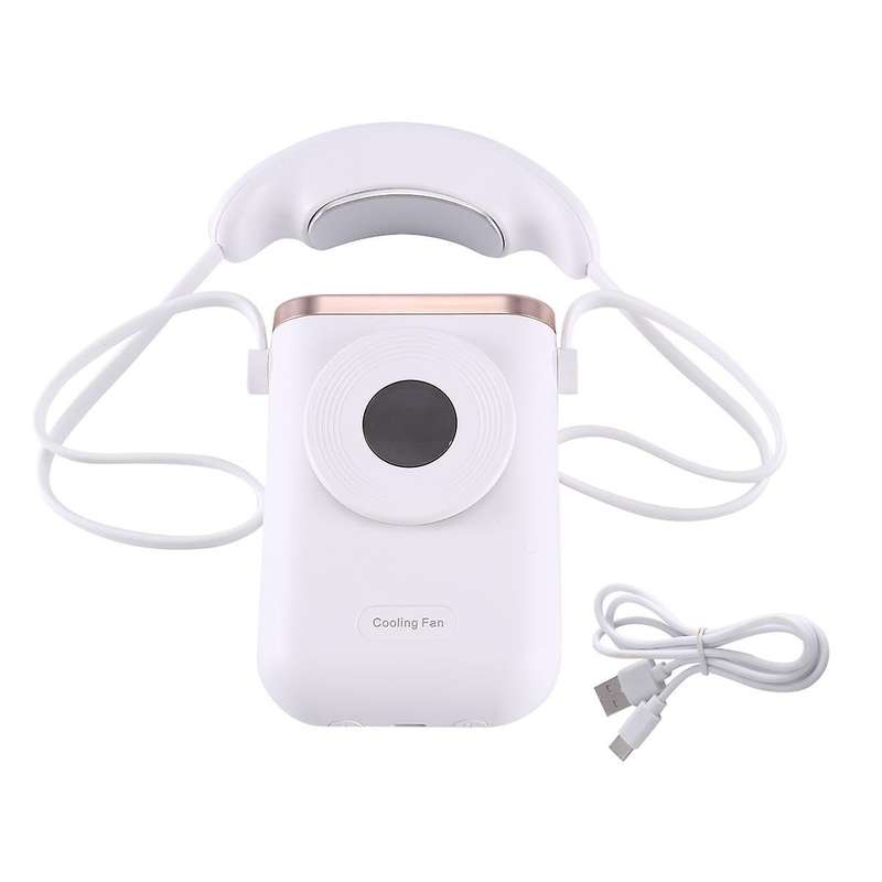 Convenient Air Conditioner Bladeless Cooling Neck Fan Digital Display Adjustable Leafless Summer Ha