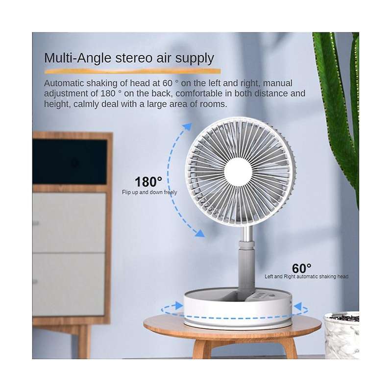 Convenient P11 7200mah Home Electric Fan Usb Desktop Office Electric Fan 4-speed Retractable Floor