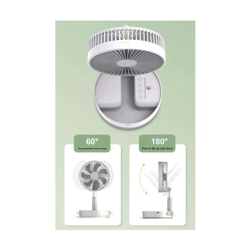 Convenient P11 7200mah Home Electric Fan Usb Desktop Office Electric Fan 4-speed Retractable Floor