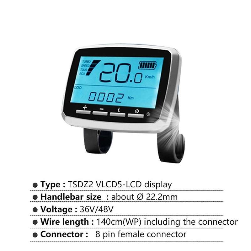 VLCD5 Display for Tongsheng TSDZ2 Electric Bicycle Central Mid Motor Control Panel Display Electric