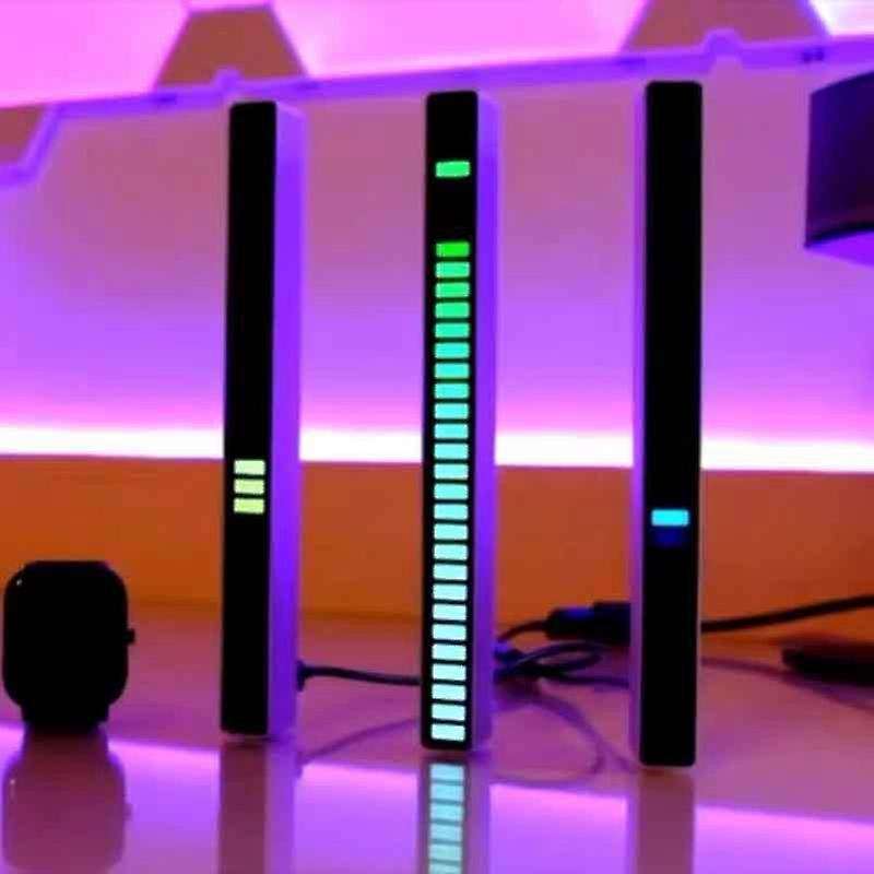 Voice Control Pickup Rhythm Lamp Car Atmosphere Desktop Rgb Spectrum LED Music Sensor Lamp