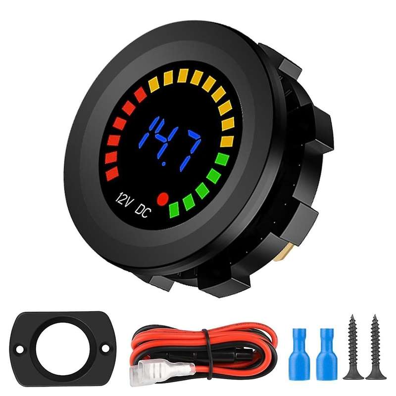 Voltage Meter,12V LED Digital Display Voltage Meter Car Voltmeter Measuring Device Voltage Tester Me