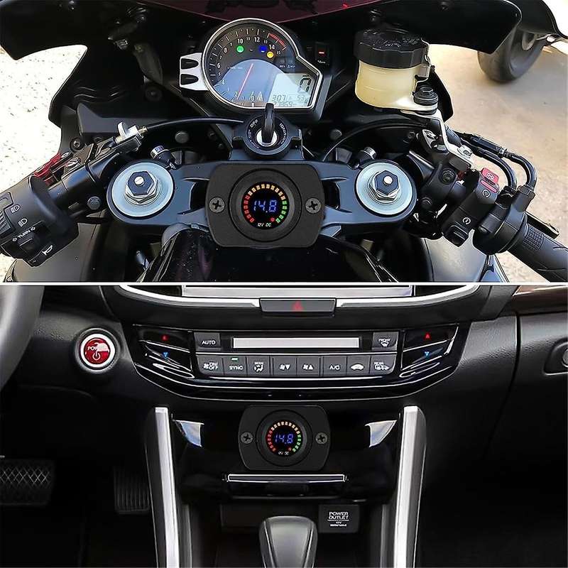 Voltage Meter,12V LED Digital Display Voltage Meter Car Voltmeter Measuring Device Voltage Tester Me